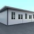 Modern Prefabricated House With White Exterior Multiple Windows And Doors Flat Roof Structure