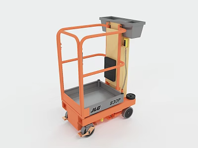 JLG 530P Orange Mobile Scissor Lift Platform for Industrial Elevating Work 3d model
