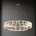 Elegant Modern Chandelier Round Design With Metal Frame Glass Elements And Bright Lighting Effect
