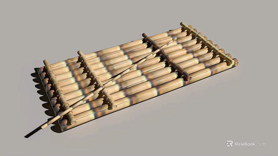 Handcrafted Wooden Boat With Traditional Plank Hull Design And Detailed Deck Structure 3d model 