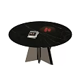 Modern round dining table 3d model