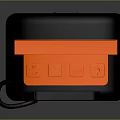 Black And Orange Portable Electronic Speaker With Handle Compact Design Wireless Audio 3d model