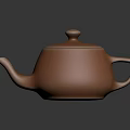 Minimalist Terracotta Clay Teapot With Smooth Surface Curved Spout And Lid For Tea Ceremony