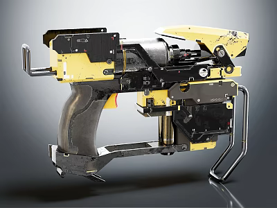 Yellow And Black Professional Weapon Featuring Ergonomic Grip And Mechanical Structure 3d model