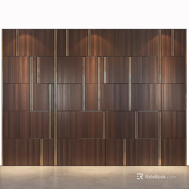 Modern Open Kitchen Hanging Decor With Wooden Panels And Minimalist Design Details 3d model 