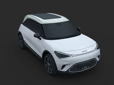 Modern White Compact SUV Car With Black Two Tone Roof And Sleek Exterior Design 3d model