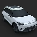 Modern White Compact SUV Car With Black Two Tone Roof And Sleek Exterior Design