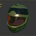 Stylish Modern Blue And Gold Shiny Helmet With Transparent Visor Design