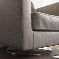 Modern Gray Accent Chair With Brown Pillow And Metal Base For Living Room Interior