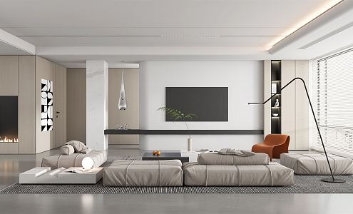 modern living room 3d model