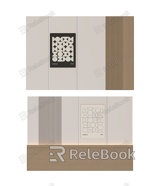 Simple bedside background wall model