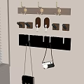 Decorative Wall Mounted Piano Key Design Coat Hanger with Wooden Hooks and Hanging Camera
