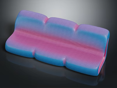 Multi Person Sofa With Pink And Blue Gradient Textured Surface Design 3d model