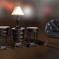 Elegant Bedside Tables With Drawers And Table Lamp In Bedroom Decor Setting 3d model