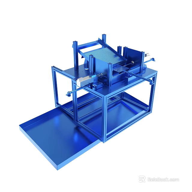 Blue Metal Mechanical Structure For Industrial Machinery Applications Use 3d model 