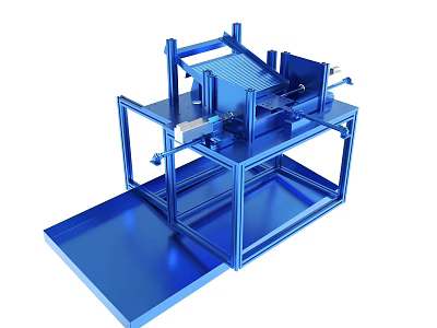 Blue Metal Mechanical Structure For Industrial Machinery Applications Use 3d model