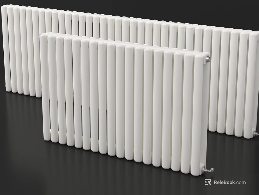 White Vertical Radiators For Home Heating Systems In Modern Living Spaces 3d model 