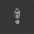 Futuristic Blue and White Spacecraft 3D Model with Detailed Cosmic Exploration Design