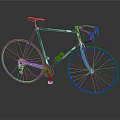 Modern Road Bicycle With Blue Wheels Black Frame And Green Water Bottle Cage