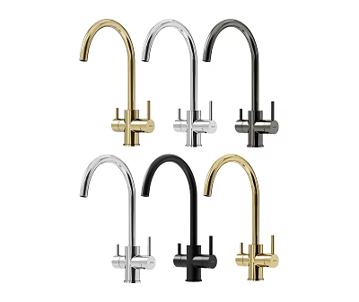 Modern Kitchen Faucets In Various Colors With Sleek And Stylish Design 3d model