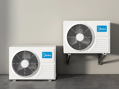 Midea White Air Conditioner Fans Standing And Wall Mounted Indoor 3d model