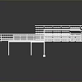 Modern White Building Frame Structure With Grid Design Architectural Model