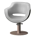 Modern Sleek Leisure Chair Design With Gray Leather Upholstery And Metal Round Base
