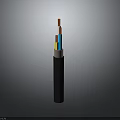 High Quality Multicore Electrical Cable With Black Sheath And Colorful Inner Cores 3d model
