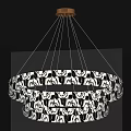 Elegant Modern Crystal Chandelier With Multi Layered Circular Design For Interior 3d model