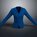 Blue Knitted Jacket With Lapel Collar Long Sleeves And Buttons As Daily Essentials