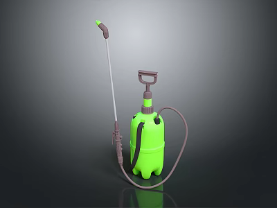 Green Handheld Sprayer with Long Nozzle and Flexible Hose for Household Garden Use 3d model