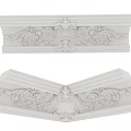 Intricate Plaster Carved Decorative Cornice And Corner Architectural Design 3d model