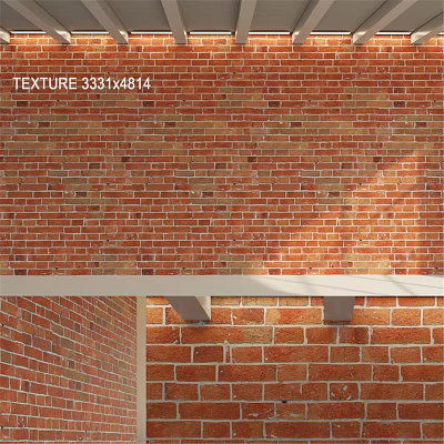 Detailed Red Brick Wall Texture For Construction Material And Architectural Design 3d model