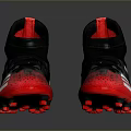 Adidas Red And Black Football Boots With White Stripes High Top Design