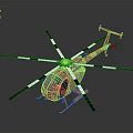 Orange Mars Exploration Helicopter 3D Model With Black White Propellers Design 3d model