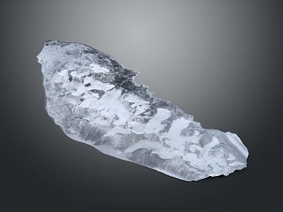Raw Natural Transparent Stone With Irregular Shape And Textured Surface Patterns 3d model