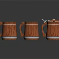 Wooden Mugs With Decorative Handles For Household Daily Use