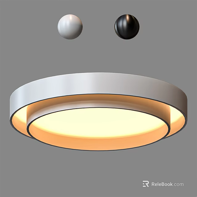 Modern Circular Ceiling Light with Soft Illumination and Sleek Design for Interior Spaces 3d model 