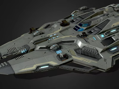 Spaceship Spaceship Spaceship Warship Ship Space Station Fighter 3d model