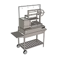 Wheeled Industrial Equipment Cart With Control Panel And Circular Component