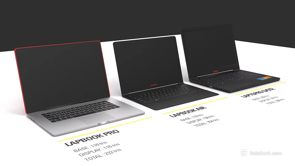 Laptop Pro And Air With 156 Inch Display Intel Core i7 16GB RAM 512GB SSD 3d model 