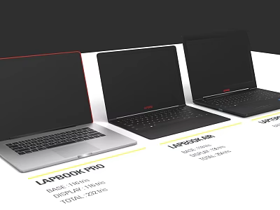 Laptop Pro And Air With 156 Inch Display Intel Core i7 16GB RAM 512GB SSD 3d model
