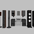 Modern vertical audio combination home theater power amplifier CD player wall hanging 3d model