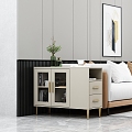 Modern living room sofa side cabinet side table 3d model