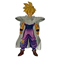 Game Movie Character Figure With Golden Hair White Cape Purple Pants And Brown Boots