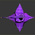 Purple Mythical Creature With Curved Lines Stretching Upward Yellow Accents And Star Shaped Base