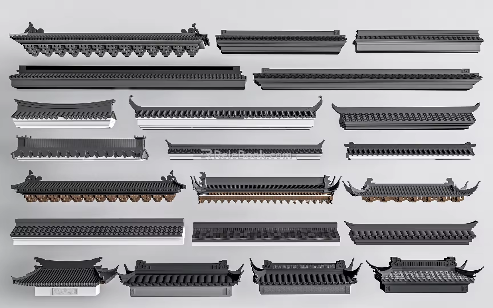 Chinese Eaves Building Cornice 3d model