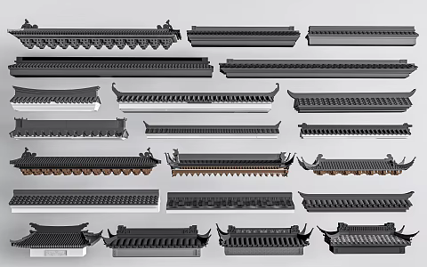 Chinese Eaves Building Cornice 3d model