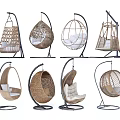 Stylish Hanging Chairs with Rattan Metal Frames and Various Modern Designs