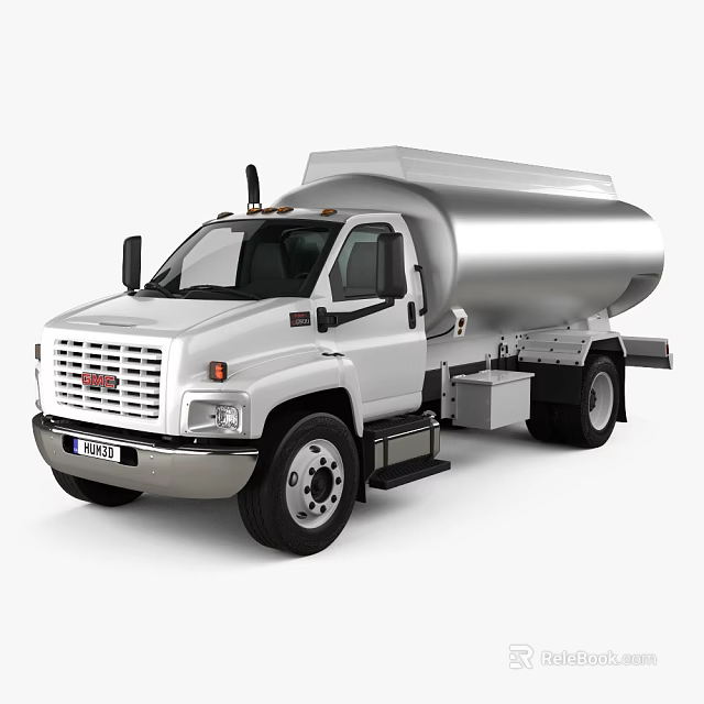 White Heavy Duty Tanker Truck With Large Fuel Tank For Commercial Use 3d model 
